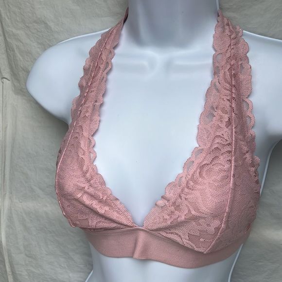 PINK Victoria’s Secret pink lace lined pullover bra size 34B - Picture 2 of 4